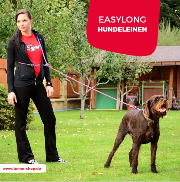 EASYLONG Hundeleine - M - 2m - schwarz